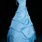 Atemberaubendes Ballkleid A-Linie Hellblau Trägerlos Plissiertes Galakleid Abendkleid Festliches Kleid D5463