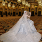 Gorgeous Shiny Beaded Sequined Sweetheart Design A-Line Wedding Dress Ball Gown Prom Dress Evening Dress D1721
