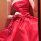 Charmantes Ballkleid aus Satin, A-Linie, trägerlos, plissiert, Galakleid, Abendkleid D5479