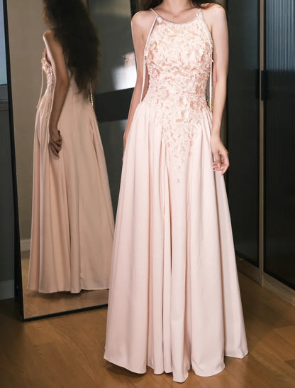 Atemberaubendes Ballkleid A-Linie Spaghettiträger Plissiertes Galakleid Abendkleid D5483