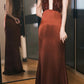 Wunderschönes Ballkleid Weinrot Satin Neckholder Galakleid Abendkleid D5491