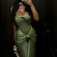 Elegant Green Sweetheart Satin Mermaid Long Formal Party Dress MD7433