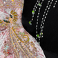 Gorgeous Sparkling Pink Beaded Applique Mermaid Design Exquisite Embroidery Evening Dress Prom Dresses D1639