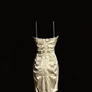 Elegant Homecoming Dress Halter Pleated Back to School Outfits Party Dress  D6543