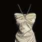 Elegant Homecoming Dress Halter Pleated Back to School Outfits Party Dress  D6543