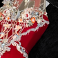Gorgeous Sparkling Red Beaded Sequined Embroidery Design Elegant Mermaid Prom Dress Evening Dress D1698