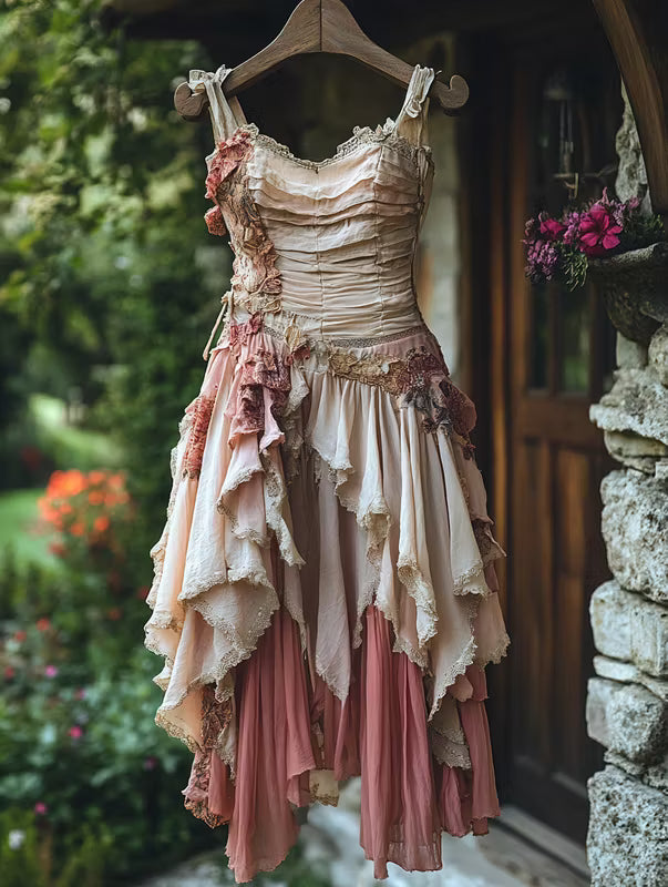 Beautiful Homecoming Dress Spaghetti Strap Cascade Pleated Back to School Outfits Party Dress D7225