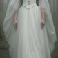 White Off Shoulder A-Line Chiffon Retro Long Prom Dress, D18