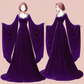 Elegant Burgundy Long Sleeves A-Line Velvet Long Formal Evening Dress, D934