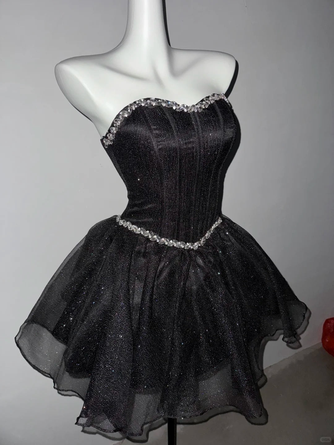 Elegant Homecoming Dress Sweetheart Rinestone Tulle Prom Dress Back to School Outfits Party Dress  D6134
