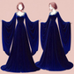 Elegant Burgundy Long Sleeves A-Line Velvet Long Formal Evening Dress, D934