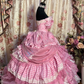Pink Strapless A-Line Ruffles Layered Quinceanera Dress Lovely Birthday Ball Gown, D837