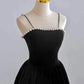 Retro Burgundy Beaded Spaghetti Strap Design A-line Velvet Party Dress Homecoming Dress D1541