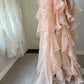 New Homecoming Dress Sweetheart Tulle Cascade Rinestone Hi-Lo Back to School Outfits Party Dress  D6475