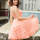 Unique Homecoming Dress Sweetheart Flower Tulle Cascade Back to School Outfits Party Dress D7770