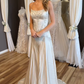 New Arrival Spaghetti Straps A-Line Beading Long Wedding Dress Bridal Dress, D775