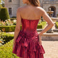 Fashionable Homecoming Dress Sweetheart Hi-Lo Flower Cascade Back to School Outfits Party Dress D7852