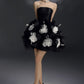 Unique Homecoming Dress Strapless Tulle Flower Back to School Outfits Party Dress  D7727