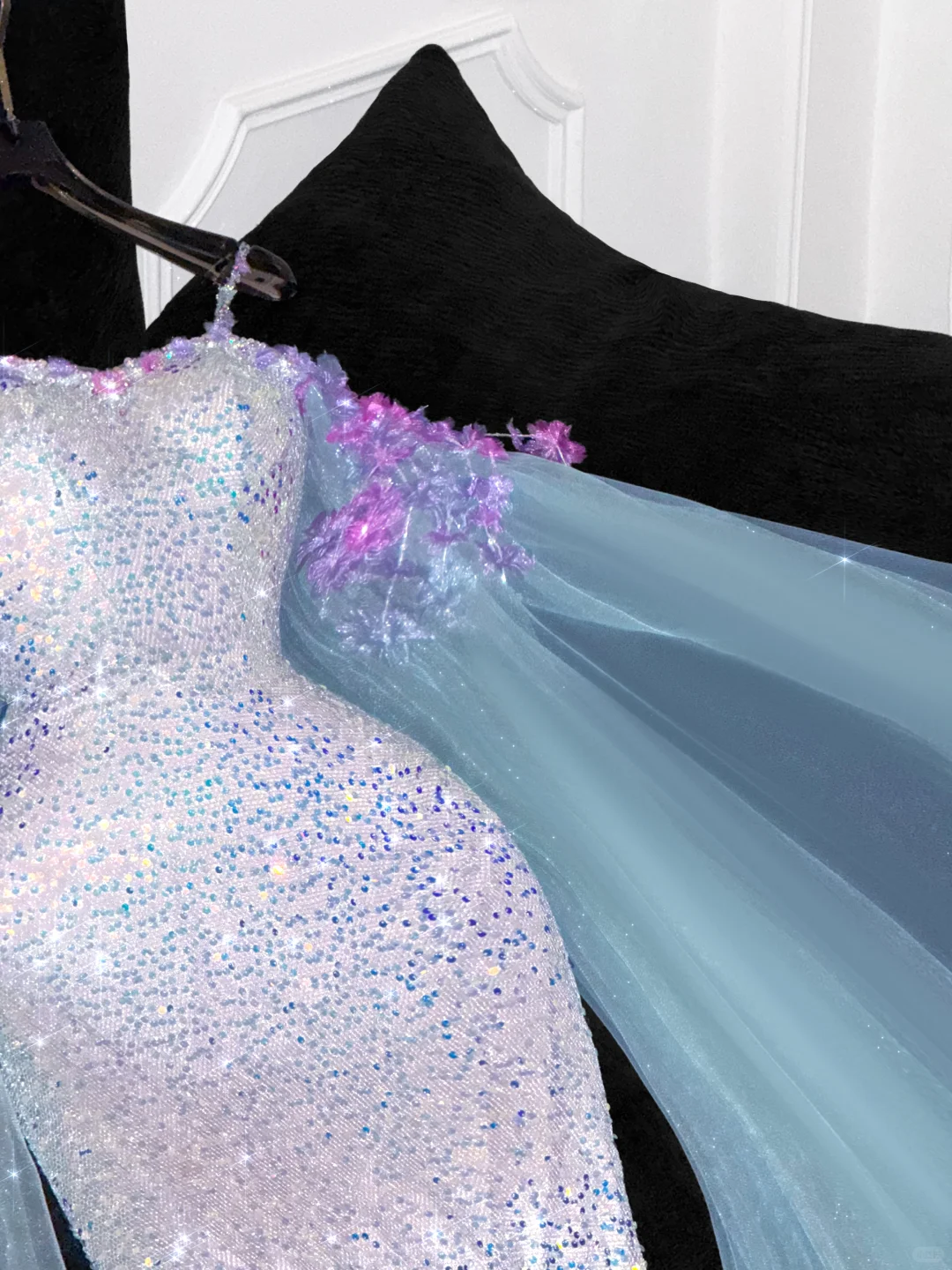 Vintage Shiny Sequined Sweetheart Spaghetti Strap Design Mermaid Prom Dress Evening Dress D1684