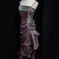 Vintage Spaghetti Straps Sheath Chiffon Ruffled Long Prom Dress MD7643