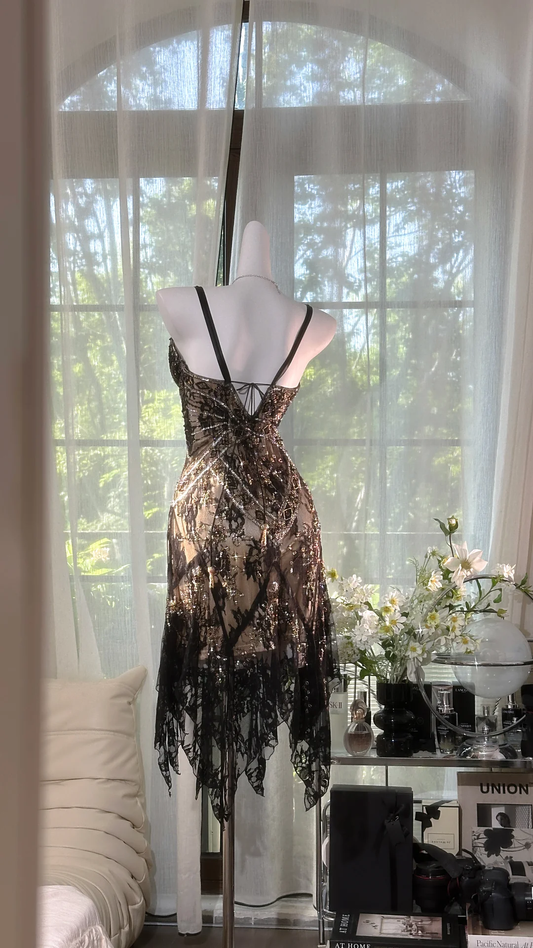 Elegant V-neck Applique Beaded Sequin Romantic Chiffon Evening Dress Prom Dresses D1608