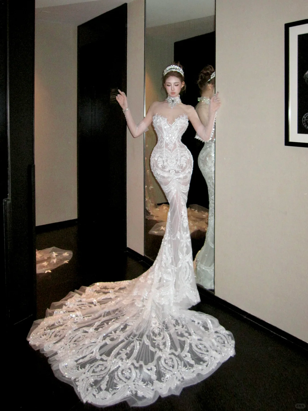 Elegant Glittering Beaded Sequined Applique Sweetheart Design Mermaid Wedding Dress Prom Dress Evening Dress D1718
