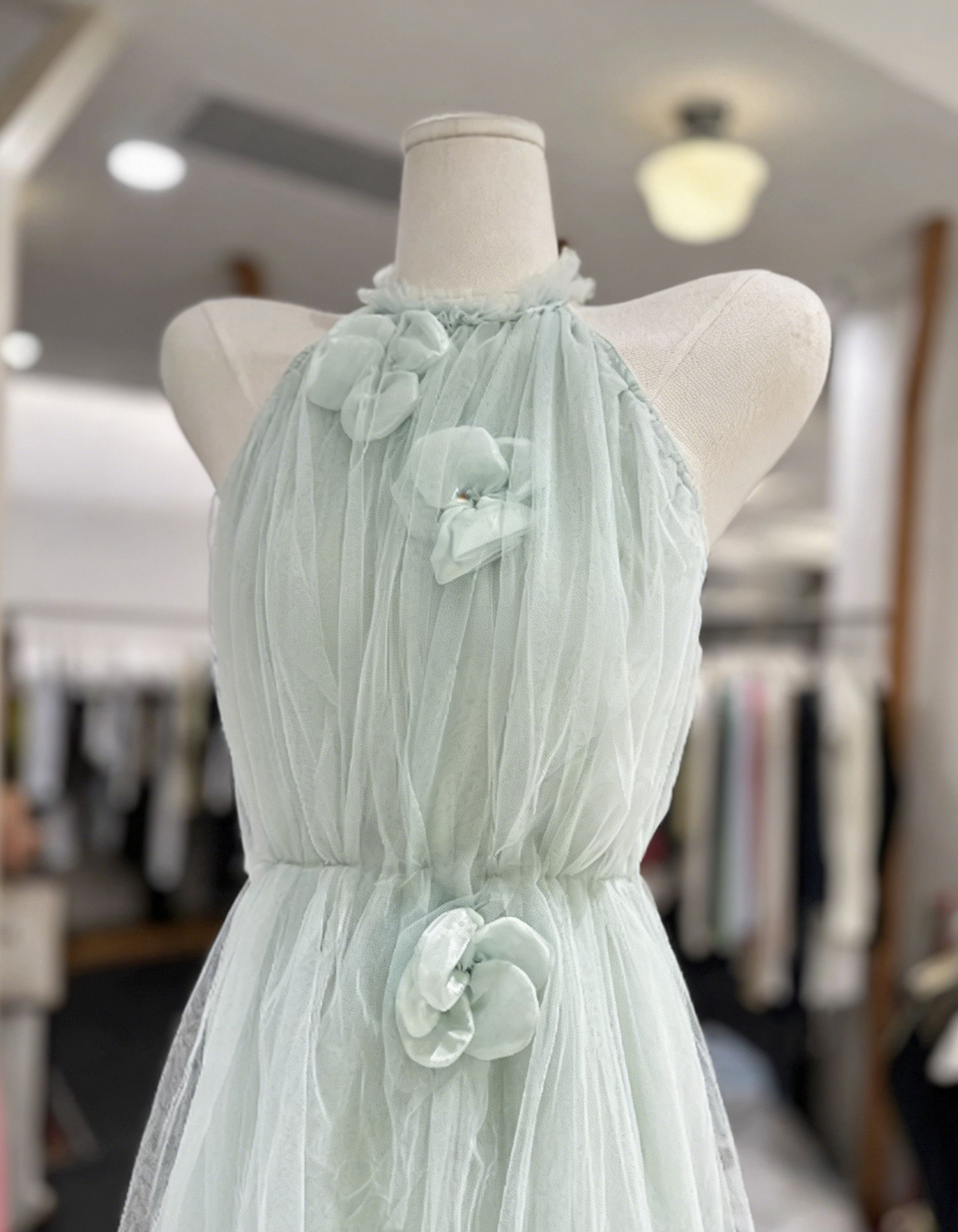 Beauty Homecoming Dress Halter Flower Back to School Outfits Party Dress  D6579