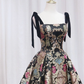 Vintage Floral Applique Spaghetti Strap Design A-line Satin Party Dress Homecoming Dress D1557