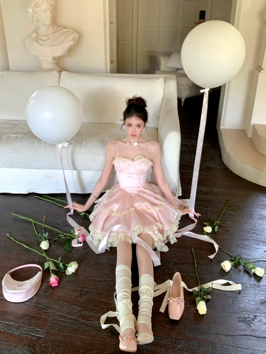 Cute Pink Sweetheart Princess Style Tiered A-Line Design Spaghetti Strap Short 18th Birthday Party Dress Homecoming Dress D1722