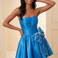 Unique Homecoming Dress Strapless Pearl Bowknot Back to School Outfits Party Dress  D7742