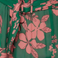 Fashion Green Floral Asymmetric Ruffled Hem Design A-line Party Dress, D1414