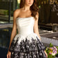 Unique Homecoming Dress Strapless Pleated Lace A-Line Back to School Outfits Party Dress D7788