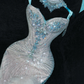 Shiny Beaded White Sweetheart Tulle Sequin Design Elegant Mermaid Floor-length Wedding Dress D1662