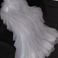 Fashion Sparkling White Beaded Sequin Mermaid Elegant Tulle Evening Dress Prom Dresses D1633