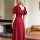 Wine Red Sleeveless A-Line Long Formal Evening Party Dress MD7555