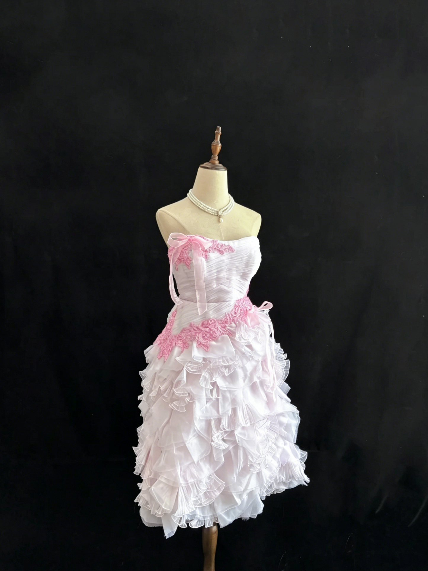 Chic Homecoming Dress Strapless Tulle Cascade Beading Prom Dress Back to School Outfits Party Dress  D6139