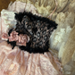 Retro Strapless A-Line Lace Tiered Long Evening Dress Lovely Birthday Ball Gown, D836