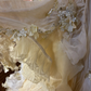 Ivory Strapless A-Line Appliques Ruffles Birthday Ball Gowns Formal Evening Gowns, D1119