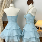Beauty Homecoming Dress Sweetheart Rinestone Cascade Back to School Outfits Party Dress  D6503