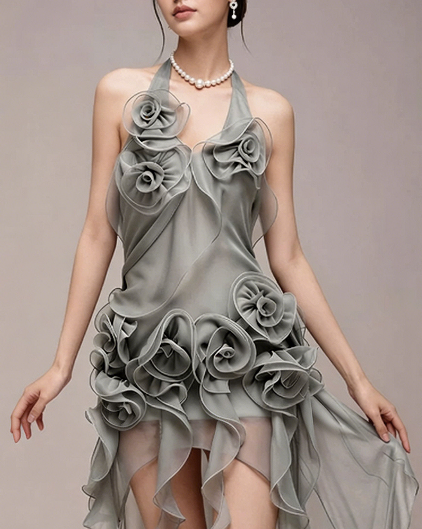 Charming Homecoming Dress Halter Soutache Hi-Lo Back to School Outfits Party Dress  D7376