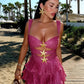 Beautiful Homecoming Dress Spaghetti Strap Stars Cascade Back to School Outfits Party Dress D7136