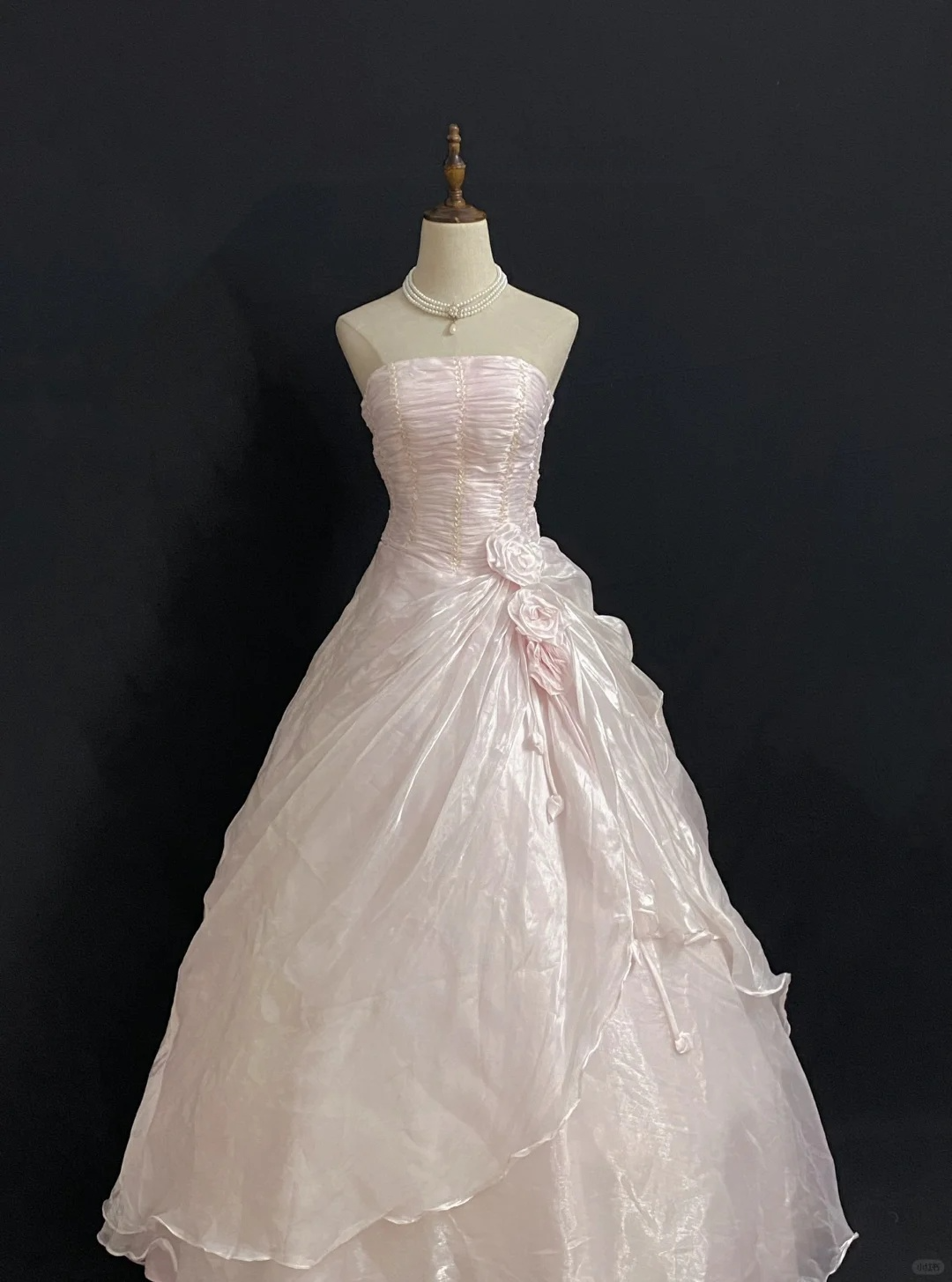 Light Pink Strapless A-Line Birthday Dress Long Evening Party Ball gown, D245