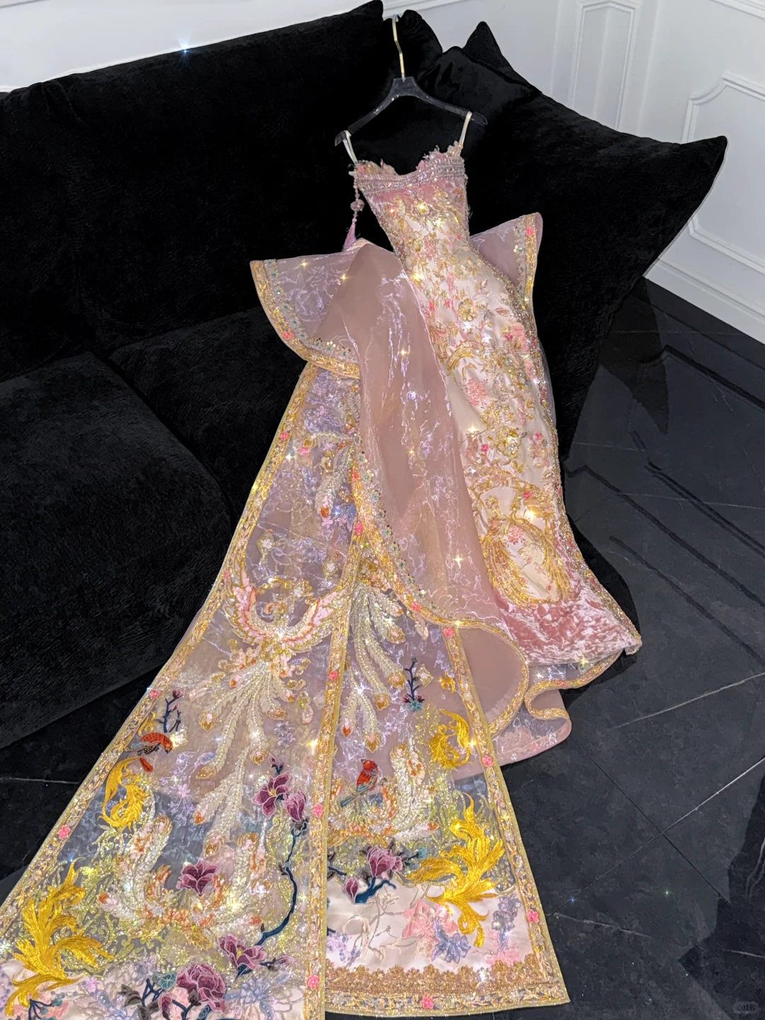 Gorgeous Sparkling Beaded Sequin Exquisite Embroidery Mermaid Design Evening Dress Prom Dresses Outfit D1645