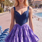 Unique Homecoming Dress Spaghetti Strap V Neck Two Pieces Back to School Outfits Party Dress D7812