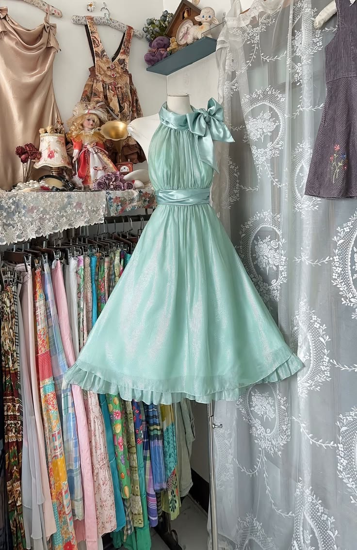 Mint Green A Line High Neck Chiffon Short Homecoming Dress D7965