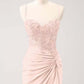 Chic Homecoming Dress Spaghetti Strap Applique Back to School Outfits Party Dress  D7403