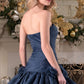 Unique Homecoming Dress Strapless Flower Pleated Back to School Outfits Party Dress D7762