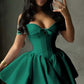 Charming Homecoming Dress Off the Shoulder Pleated Tulle Bowknot Back to School Outfits Party Dress  D7325