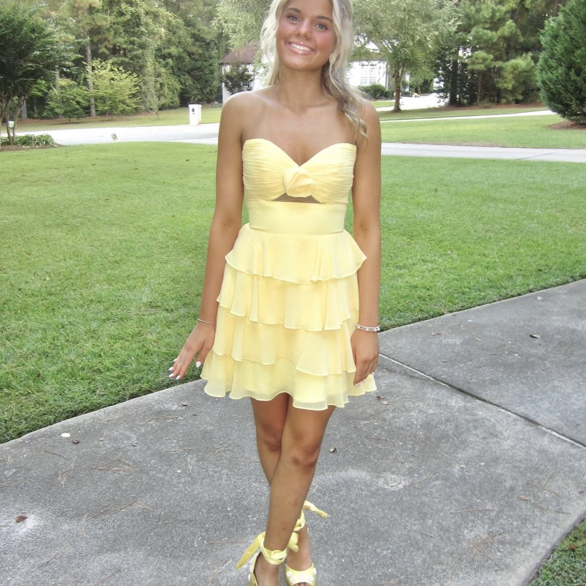 New Homecoming Dress Sweetheart Cascade Back to School Outfits Party Dress D6929