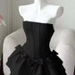 Beautiful Homecoming Dress Strapless Pleated Bowknot Back to School Outfits Party Dress D7249